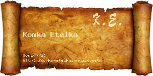 Komka Etelka névjegykártya